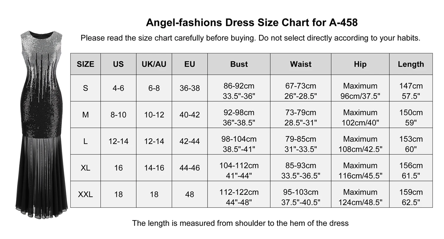 Angel-fashions блестящее вечернее платье с блестками, длинное прозрачное платье Гэтсби для выпускного вечера, Серебряное 458