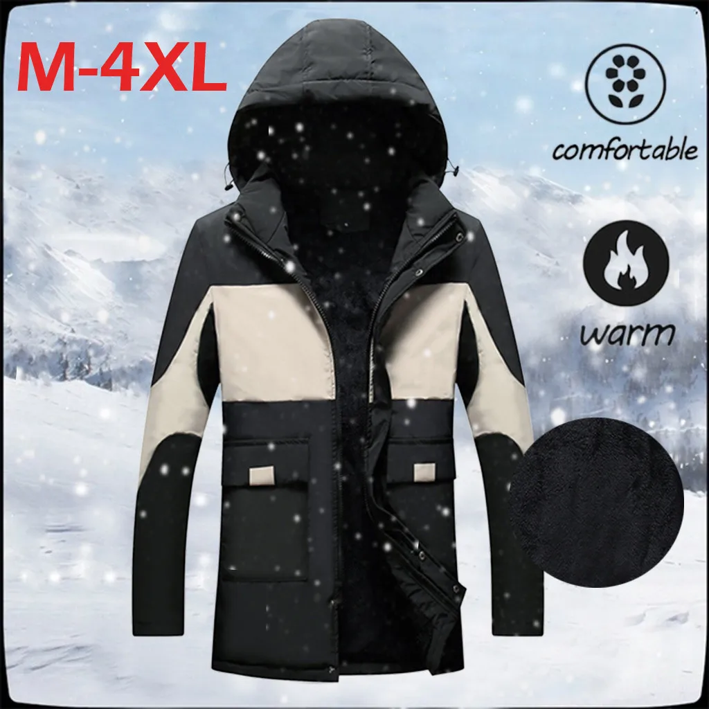 Куртки мужские зимняя повседневная верхняя одежда ветровка Jaqueta Masculino Slim Fit с капюшоном модные пальто Homme Большие размеры A30826