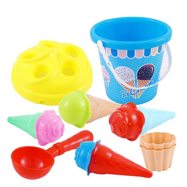 Beach Toys Set Ice Cream and Cake Series sand Mould Set，11 Piece toys  Set 4
