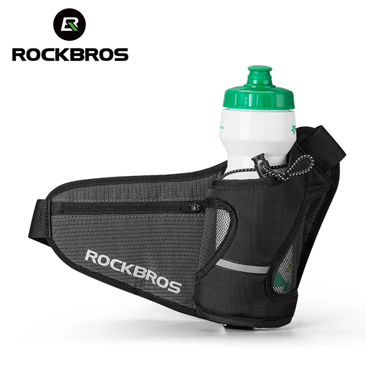 

ROCKBROS Water Bottle Belt Bag Reflective Climbing Sport Bags Softback Hiking Camping Cycling Travel Fitness Running Waist Bag
