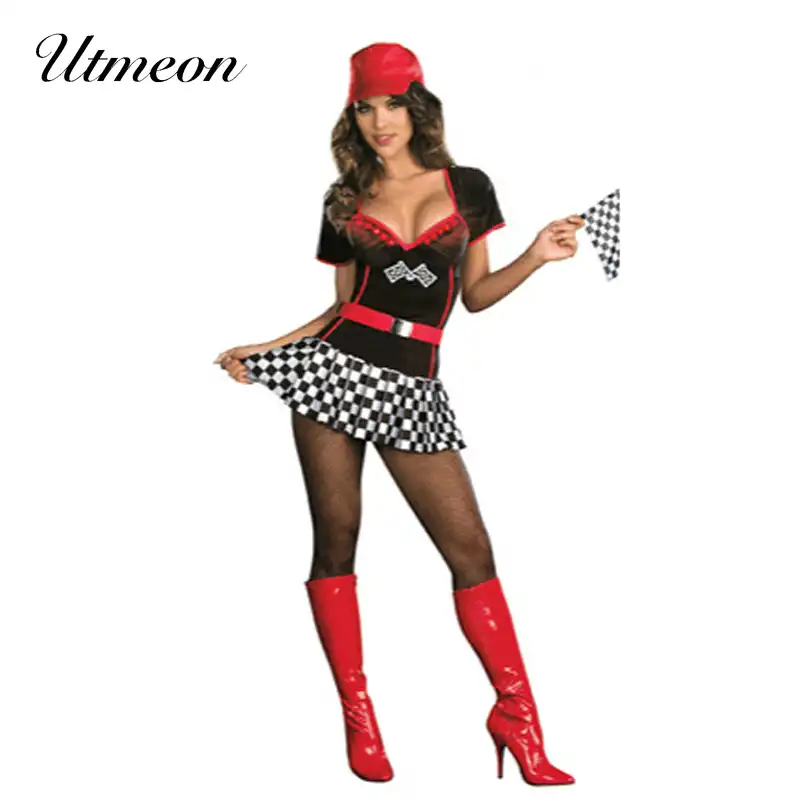 Utmeon Halloween Costumes For Women S Speed Race Girl Costume Light Up Racer Car Driver Girl S Sport Cosplay Costume Aliexpress