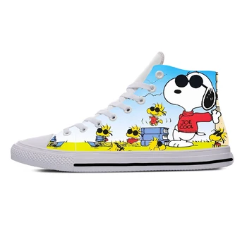 

Peanuts Movie Dog Cartoon Hot Cute Funny Fashion Casual Canvas Shoes High Top Lightweight Breathable 3D Print Men women Sneakers
