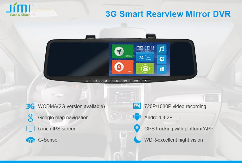 JIMI JC600 3g салона автомобиля тире камера Android Системы с 5 дюймов ips Экран