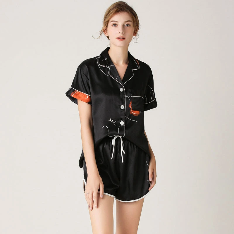 Pyama женский пижамный комплект летние дамские пижамные комплекты шелковые пижамы
