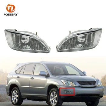 

POSSBAY Front Lower Bumper Fog Light Halogen Bulbs 9005 12V 55W Car Lights Assembly for Lexus RX300 RX330 RX350 2003-2008