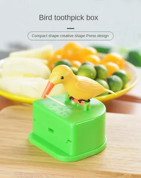 

Birdie Toothpick Dispenser Creative Automatic Pop-up Press Type Household Toothpick Holder Cute Animal Toothpick Box