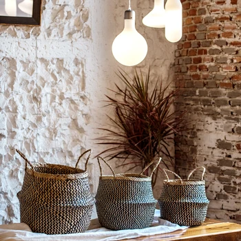 

Vietnam imported storage basket straw storage hamper basket fruit vegetable cosmetics sundries basket