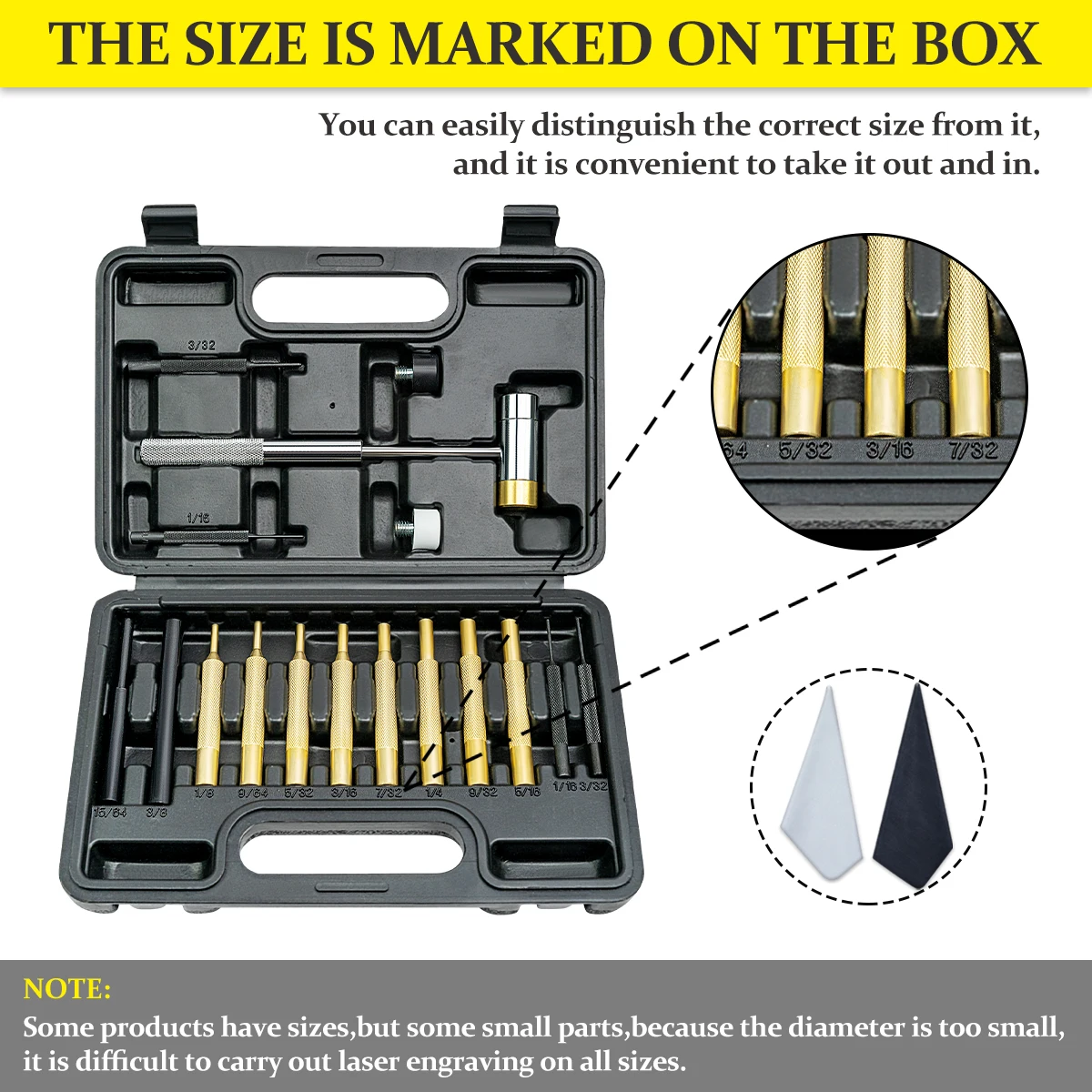 BESTNULE 19 Pcs Roll Pin Punch Set, Gunsmithing Punch Tools, Made