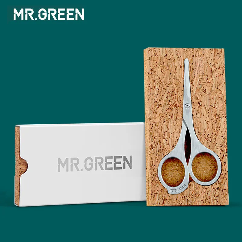 MR. GREEN косметические ножницы для бороды, ножницы из нержавеющей стали для волос в носу, инструменты для удаления волос из нержавеющей стали с круглой головкой