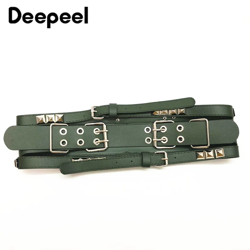 Deepeel/1 шт., 9 см* 100 см, женские широкие эластичные пояса с высокой талией, Модный Корсет, декорированный заклепками, кожаные аксессуары, BeltYK712