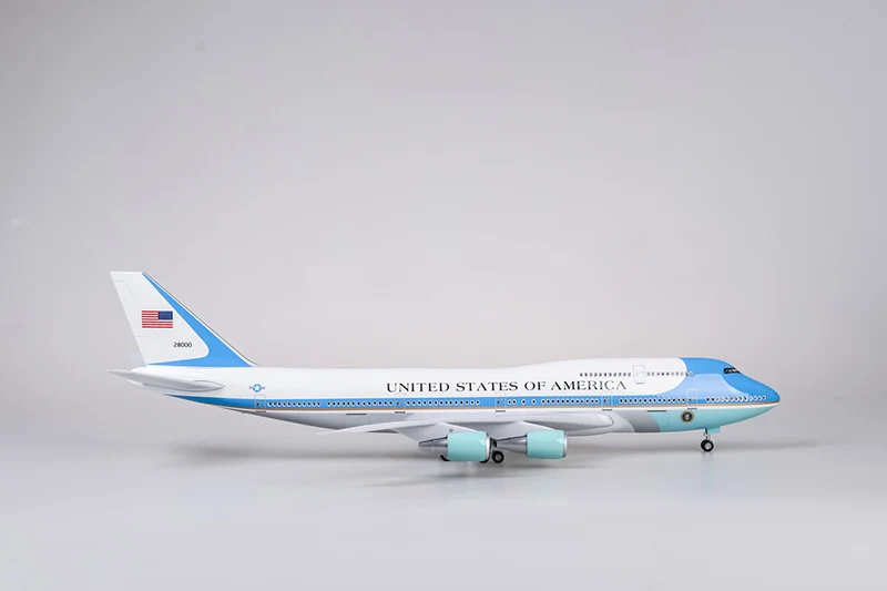 1/150 47 см воздушная сила литья под давлением самолет Boeing 747 с шасси Голосовое управление лампа освещения кабина модель самолета для коллекции вентиляторов
