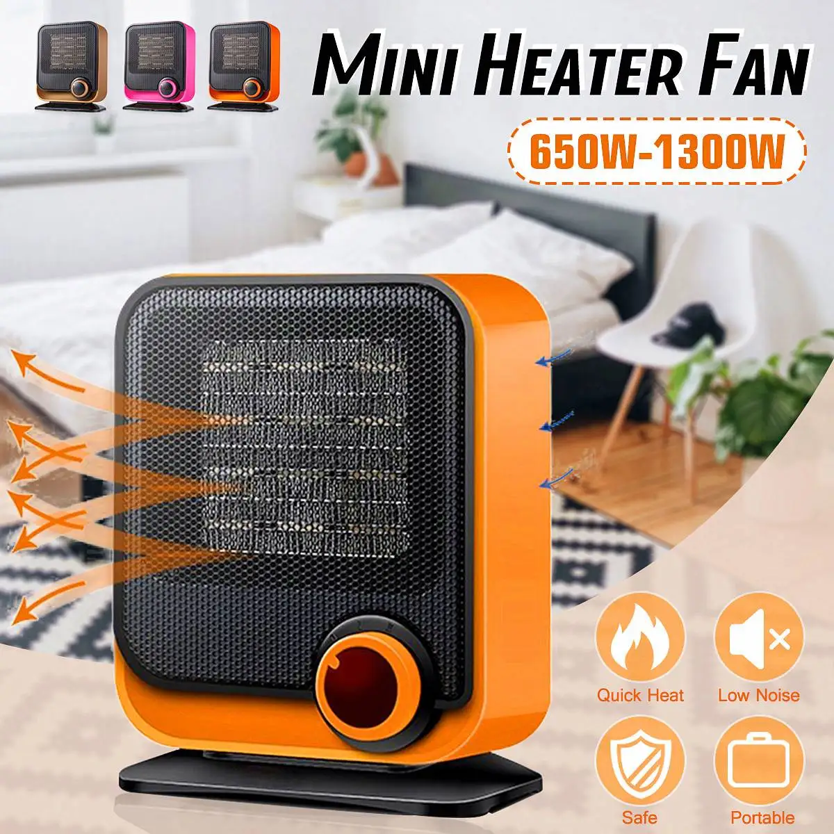 

Mini Fan Heater Room Heater 220V Portable Office Household Electric Heater Heating Machine Air Heater Space Winter Warmer Fan