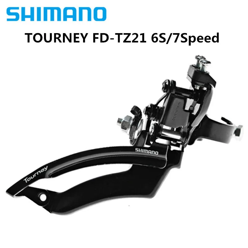 SHIMANO TOURNEY, FD-TZ21, передний циферблат, горный велосипед, 6 S/7, скоростной передний переключатель, переключатель, подтягивающая линия