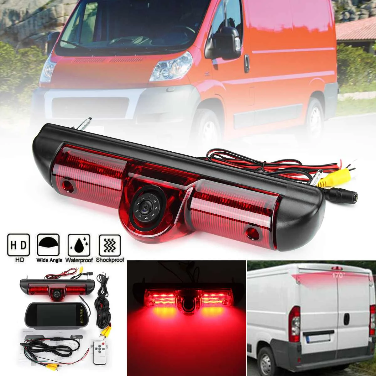 

New Brake Rearview Camera With Monitor Car Rear Brake Light Reversing For Fiat For Ducato For Peugeot For CITROEN 2006-2016