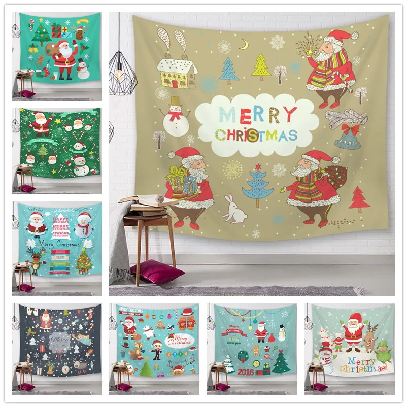 Santa Claus Wall Tapestry Home Decorations Hanging Forest Starry Tapestries For Living Room Bedroom Christmas | Дом и сад