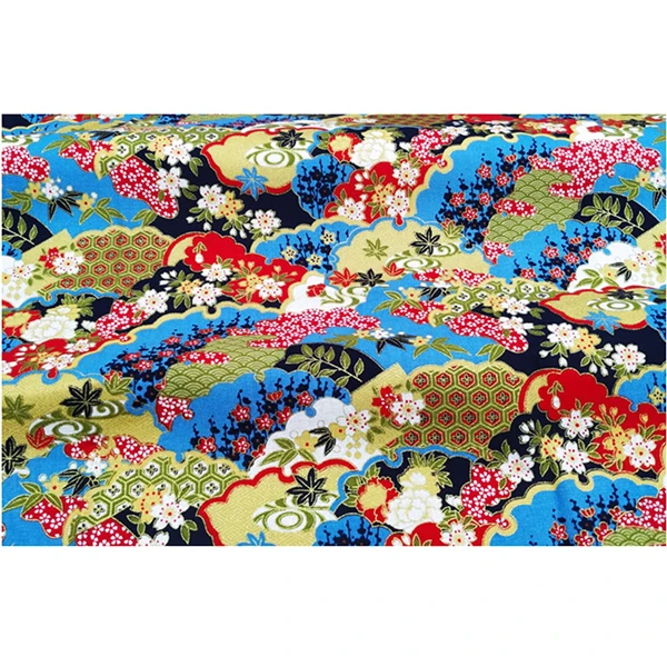 DIY 50x70CM Multicolor Japan Style Zephyr Pattern Patchwork Cotton Fabric Bundle Sewing Quilting Crafts for Kimono Tablecloth - Цвет: 39