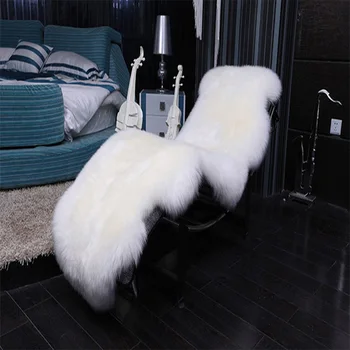 Long Wool Natural Sheepskin Bedroom Rug 1