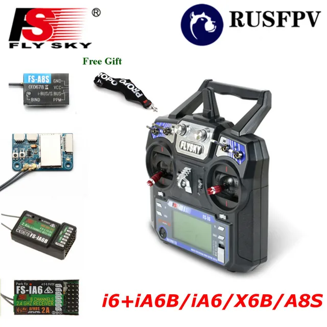 $37.24  Flysky FS-i6 FS i6 2.4G 6CH Transmitter With FS-iA6 FS-iA6B FS-A8S Receiver For Helicopter Airplane