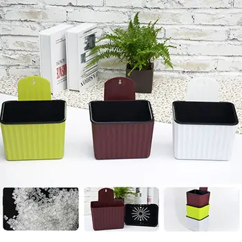 

Lazy Flower Pot Wall Mount Garden Planter Hanging Flowerpot Automatic Flower Holder Home Self Watering Flower Pots