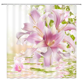 

Flower, Rose, Tulip Shower Curtain 3D Printed Bathroom Waterproof Polyester Fabric Home Decor High Quality Shower Curtain