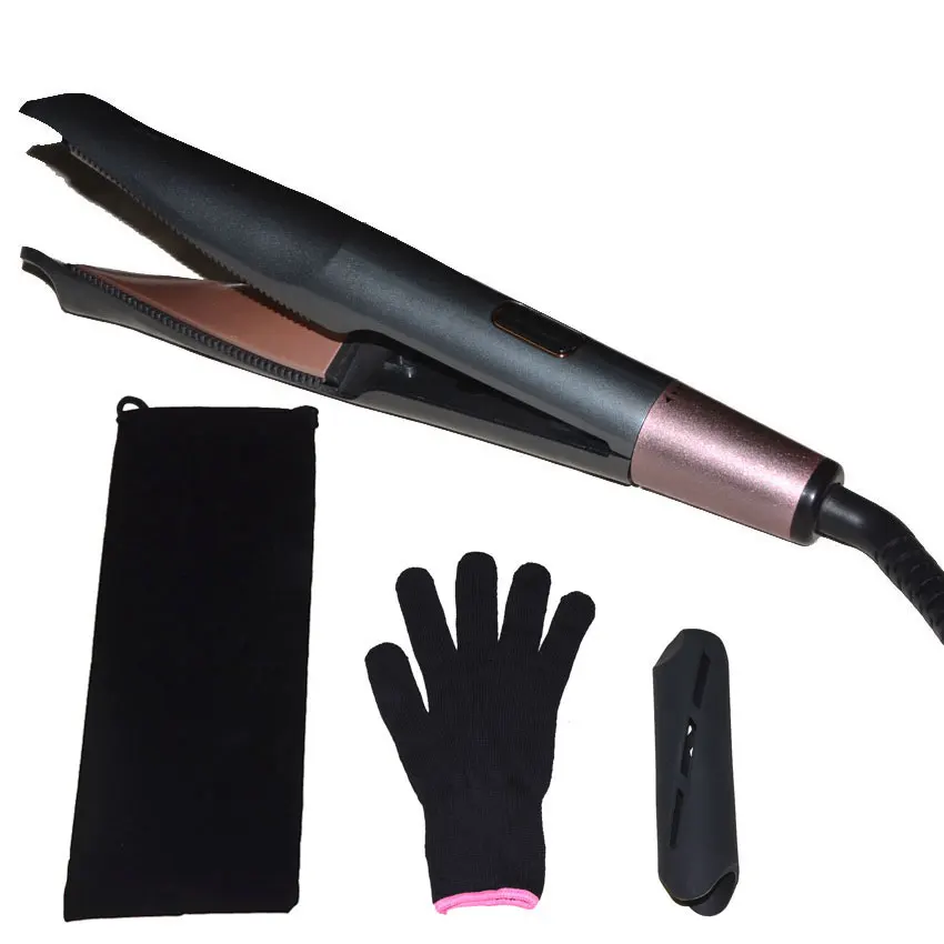 

Professional Hair Straightener and Curler 2 in 1 Flat Iron Tourmaline Ceramic Twisted Plate Curling and straightening Iron