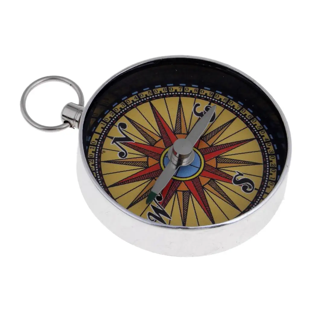 Pocket Alloy Compass Watch Style Outdoor Camping Hiking Navigation Keychain