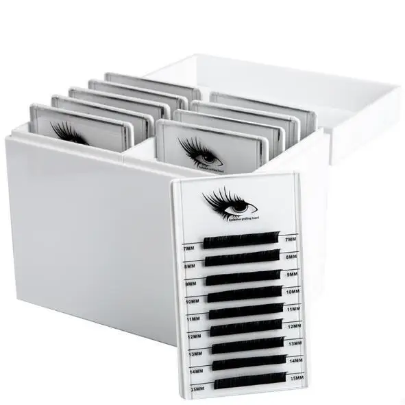 

New Style 10 Layer Crystal Eyelash Storage Box Graft Eyelashes Close Packed Display Box White Acrylic Eyelash Storage Box