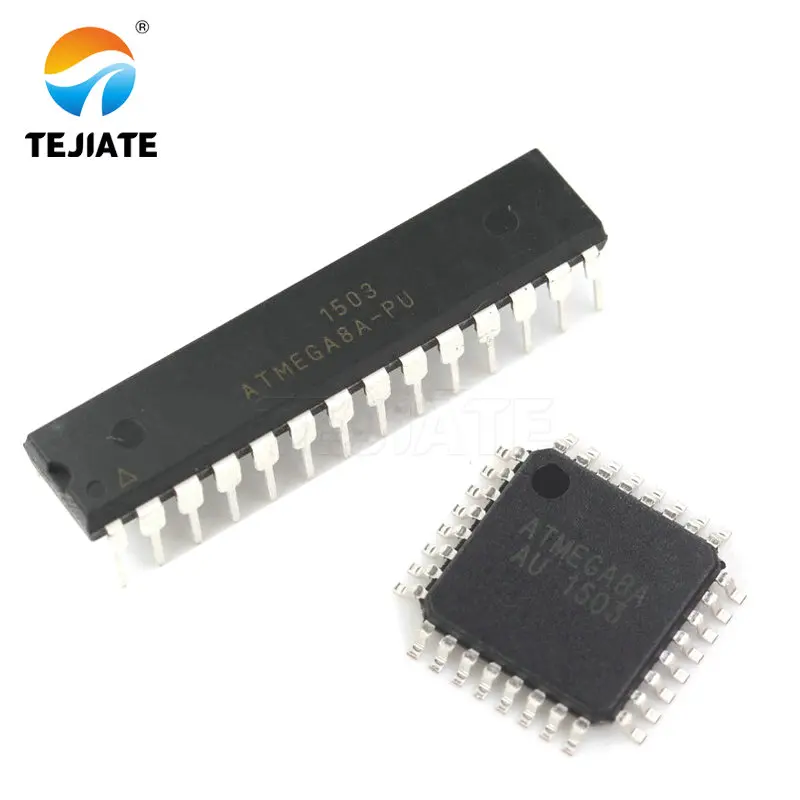 2PCS-ATMEGA8L-8AU-QFP-32-ATMEGA8A-PU-DIP-28-8-bit-with-8K-Bytes-In-System