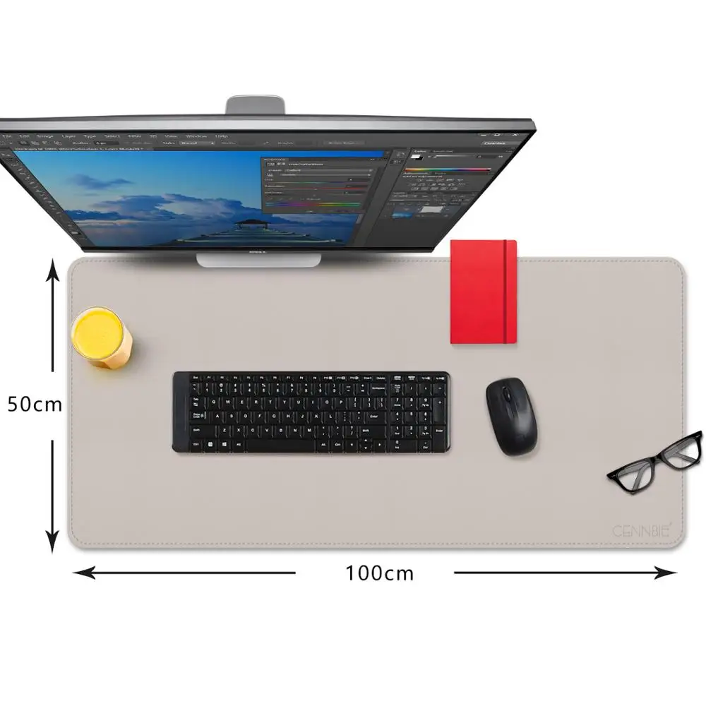 Extended Gaming Mouse Pad Leather Writing Mat Computer Keyboard Desk Pad Not-Slip Rubber Base Mousepad-e 1200x600mm
