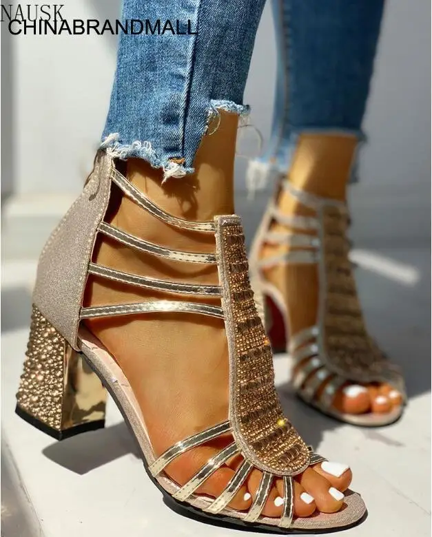 

New Woman Sandals Shoes Sandalias Mujer 2020 Summer Style Wedges Pumps High Heels Slip on Bling Fashion Gladiator Shoes Women