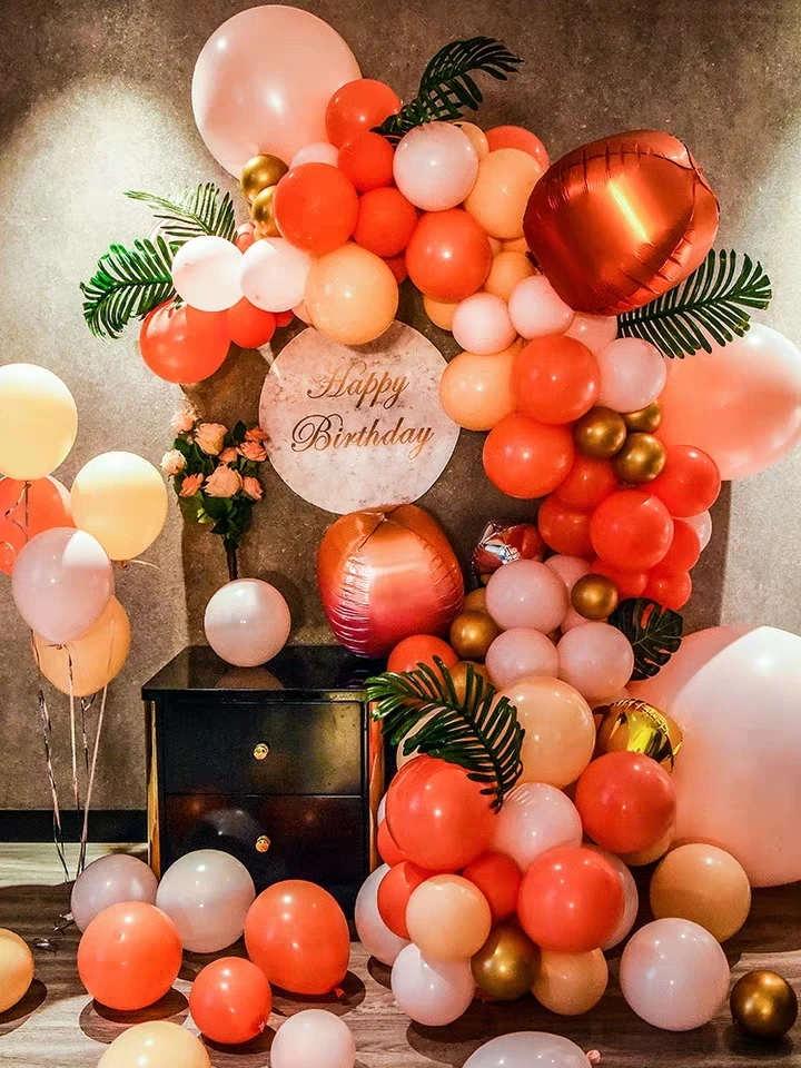 Blush Balloon Garland Kit Baby Pink Coral Red Peach Blossom Gold Latex Party Arch Balloons for Bridal Shower Wedding Decor | Дом и сад