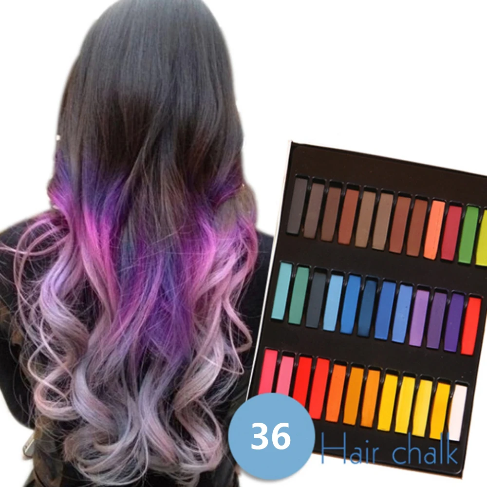 6 12 24 36 Color Hair Chalk Pens Temporary Hair Dye Crayon For Hair Dye Face Kit Safe For Makeup Party Christmas Gift For Kids Hair Color Mixing Bowls Aliexpress