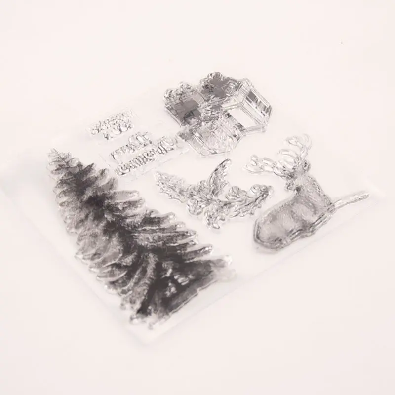 Christmas Tree Silicone Clear Seal Stamp DIY Scrapbooking Embossing Photo Album Decorative Paper Card Craft Art Handmade Gift clear stamps clear rubber stamps christmas cutting dies and stamps