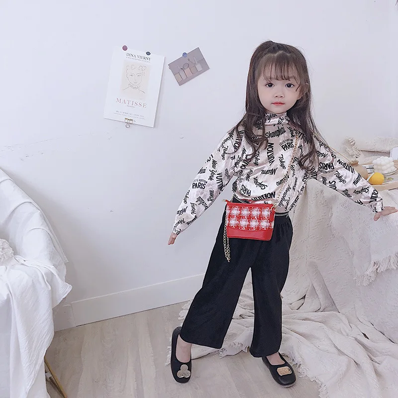 

CHILDREN'S Bag Winter New Style Korean Style Plaid Woolen Cloth Hobo Bag Graceful Girls Shoulder Bag Women's