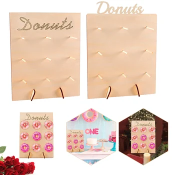 

Wooden Donut Wall Stand Donuts Decoration Racks Doughnuts Stands Wedding Kids Birthday Home Party Tableware Party Decoration