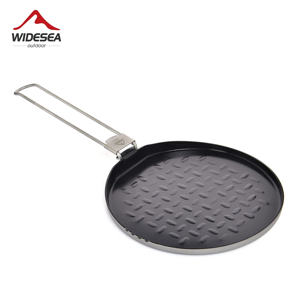 Widesea Titanium Nonstick Frying Pan Pot Bowl Camping Ultra-light Plate Tableware Cooking Utensils Bbq Picnic Cookware | Спорт и