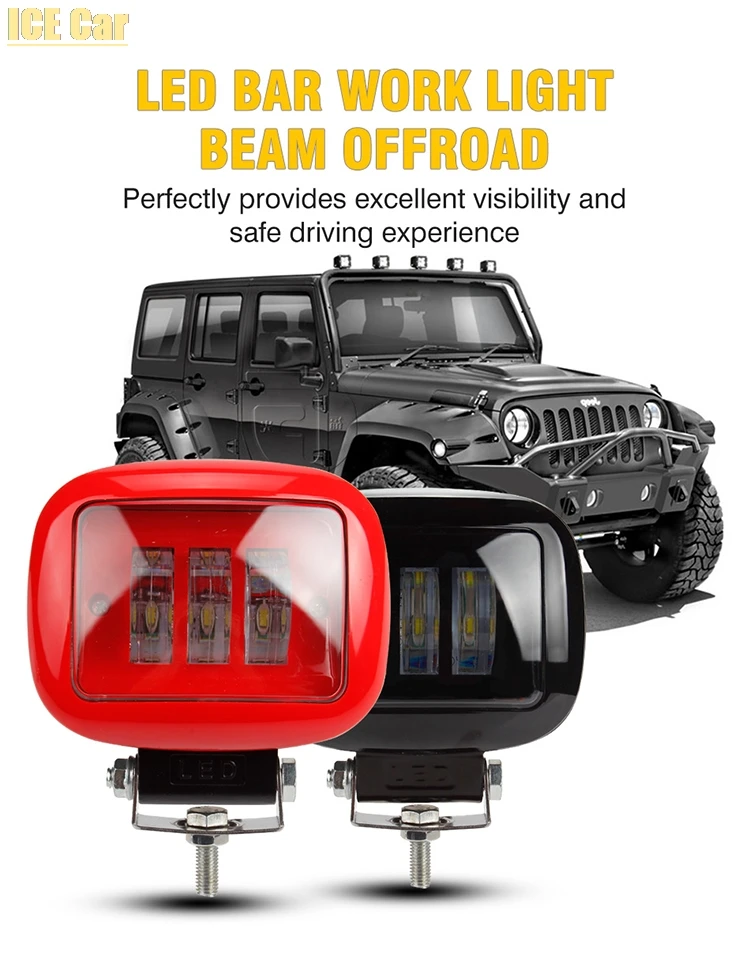 

Led Work Light For Motorcycle SUV Car 4x4 6D Lens 5Inch 30W Round Square Flood Beam Led SUV Car 24V 12V Lights Bar