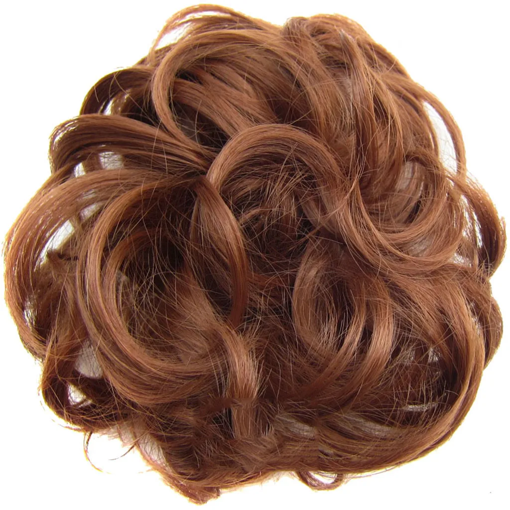 Женские атласные волнистые волосы, волнистые волосы для наращивания, эластичная резинка для волос, парик, резинки для волос, модные резинки для волос, 20H - Цвет: 25
