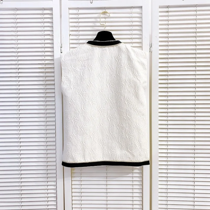 

Женский однобортный жилет с круглым вырезом, облегающий топ без рукавов с цветочной вышивкой, Офисная Повседневная безрукавка, осенняя верхняя одежда, куртка