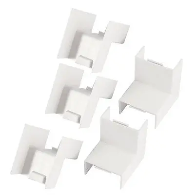 

5 Pcs Dual Ways PVC Internal Angle Trunking Cable Raceway Connector 39mm x 19mm
