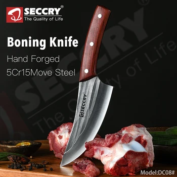 

SECCRY Handmade Forged 5Cr15Mov Steel Boning Knife Cleaver Knife Professional Butcher Kitchen Knives Outdoor Camping Tools DC08