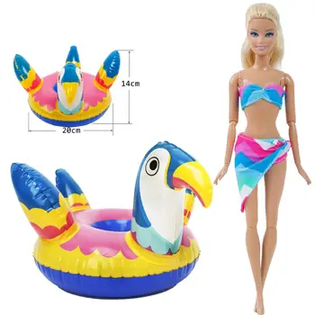 

2 Pcs/Lot Swimwear Beach Bathing Bikini Swimsuit Colorful Swimming Lifebuoy Pool Float Accessories for Barbie Doll Dollhouse Toy