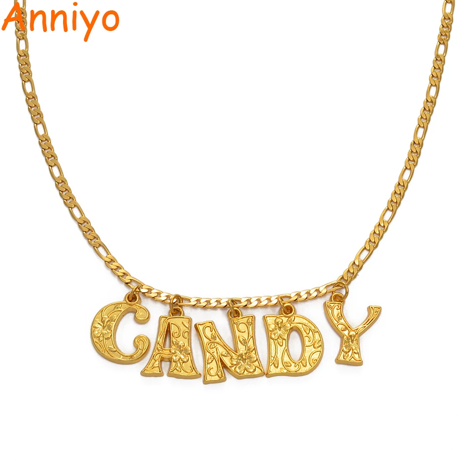 Ожерелье с подвеской Anniyo (до 5 букв) индивидуальными буквами для женщин ожерелья