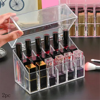 

2pcs Acrylic Cosmetic Storage Box Makeup Storage Box Cosmetics Box Lipstick Jewelry Box Box Shelf Display Stand #30
