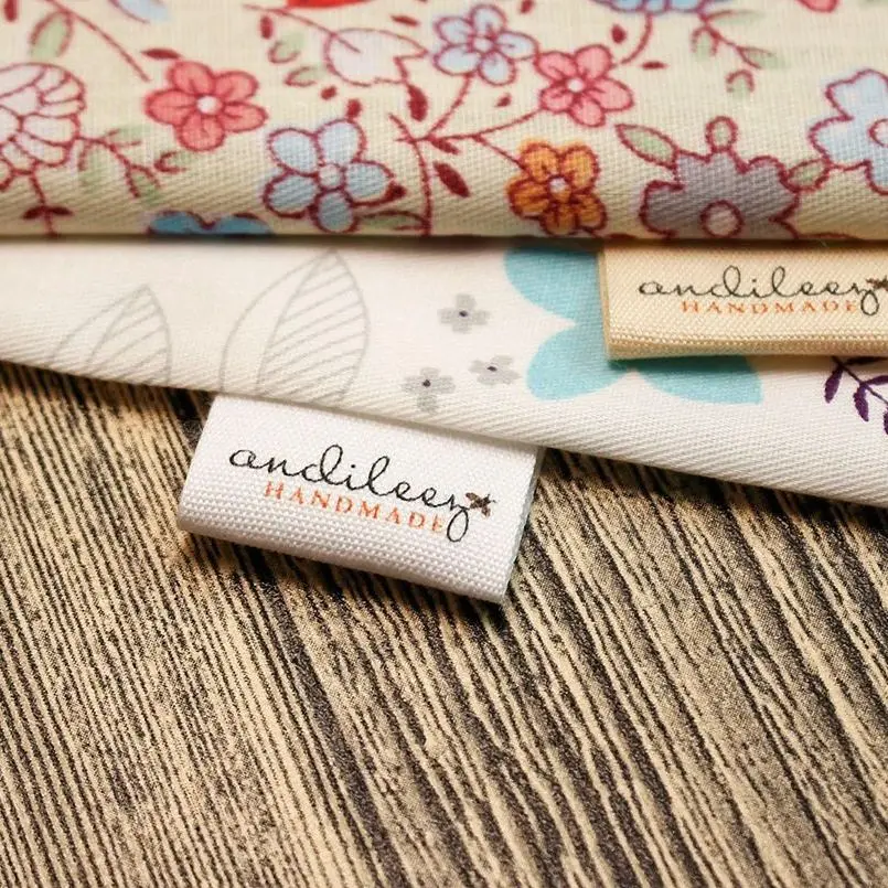 Sewing Labels 25*50 mm Cotton Sewing Label with Logo or Text for Knitted Things Custom Handmade Gift Tags