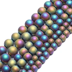 Premium Hematite Rose Gold & Silver Plated Round Beads for Jewelry Making - Assorted Sizes 2 - 12mm, 15 Strand (Matte Multicolor)