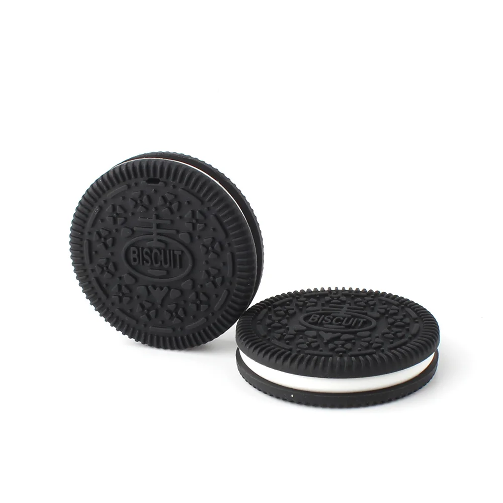 Black Biscuits Keep& Grow 1 шт. BPA Free Мультфильм силиконовый Прорезыватель для зубов пищевого качества Силиконовые Бусины DIY Ожерелье Подвеска игрушки Аксессуары Детские Прорезыватели - Цвет: Black Biscuits