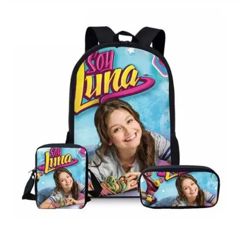 as picture Customized School Bags For Teenager Girls Soy Luna travel Backpacks kids Schoolbag Backpack 3pcs schoolbags mochila infantil - Цвет: as picture