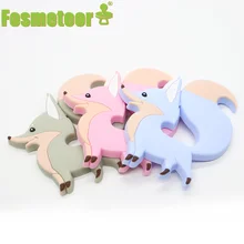 Fosmeteor 1pcs Baby Teether Tiny Rod Food Grade Silicone Teething For Baby Teeth Cartoon Fox Animals Shape Silicone Teethers