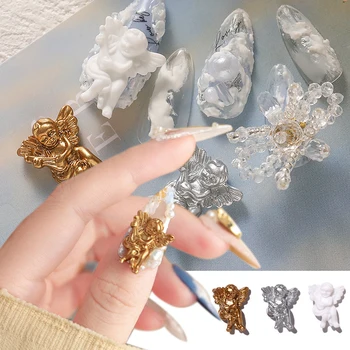 

100pcs Nail Art Accessories Baroque Relief Style Angel Baby Flat Resin Cartoon 3D Nail Art DIY Decoration New 2020